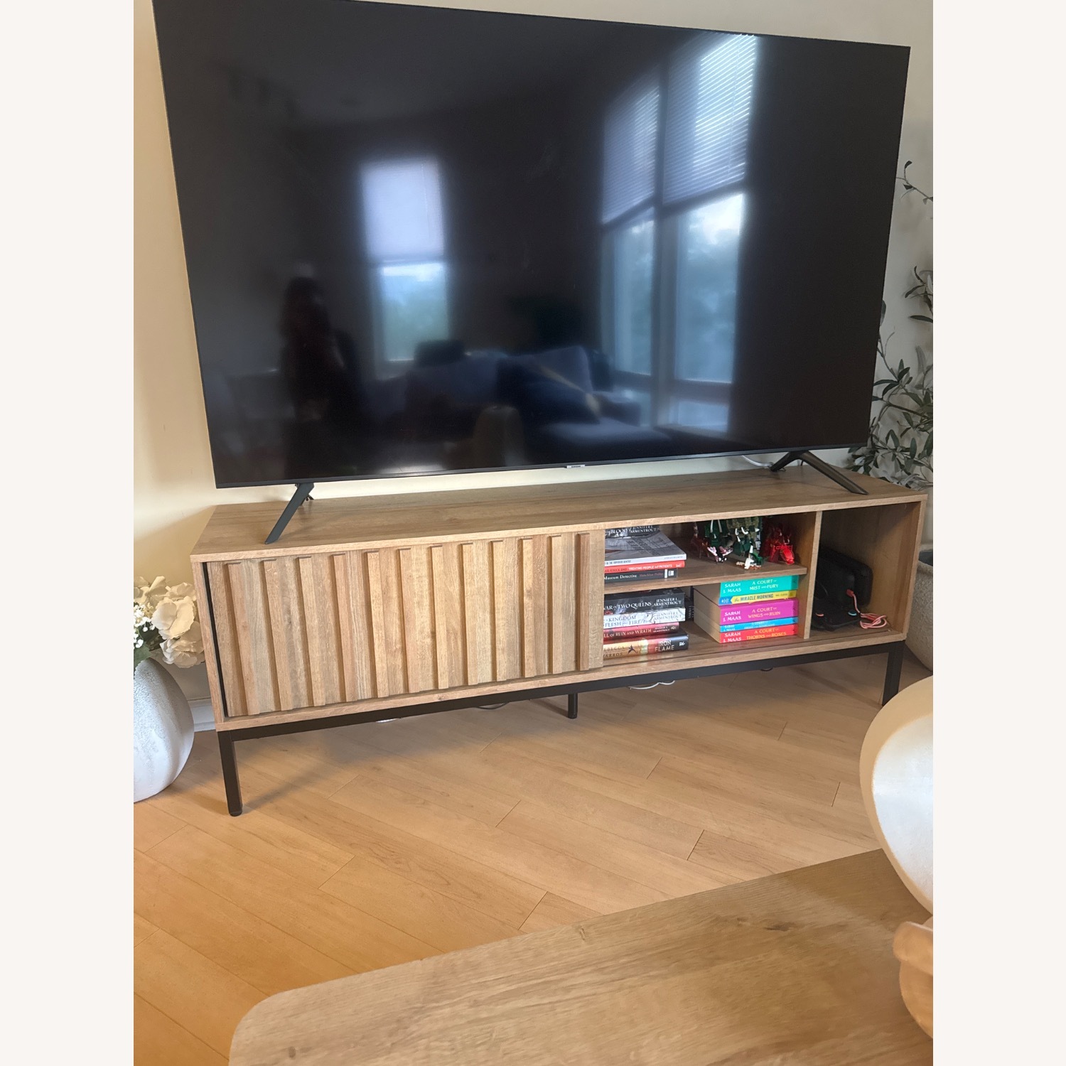 Natural Wood Media Storage - image-1