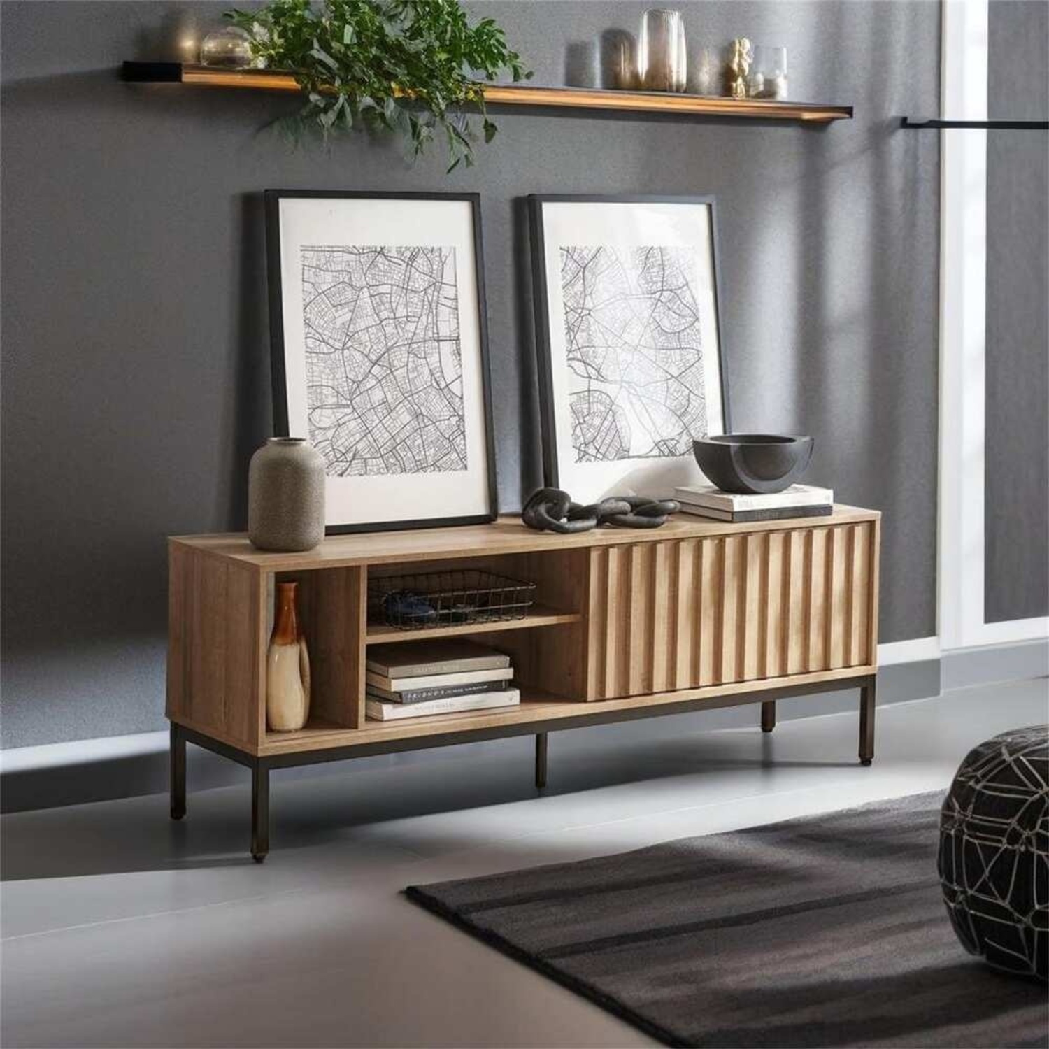 Natural Wood Media Storage - image-4