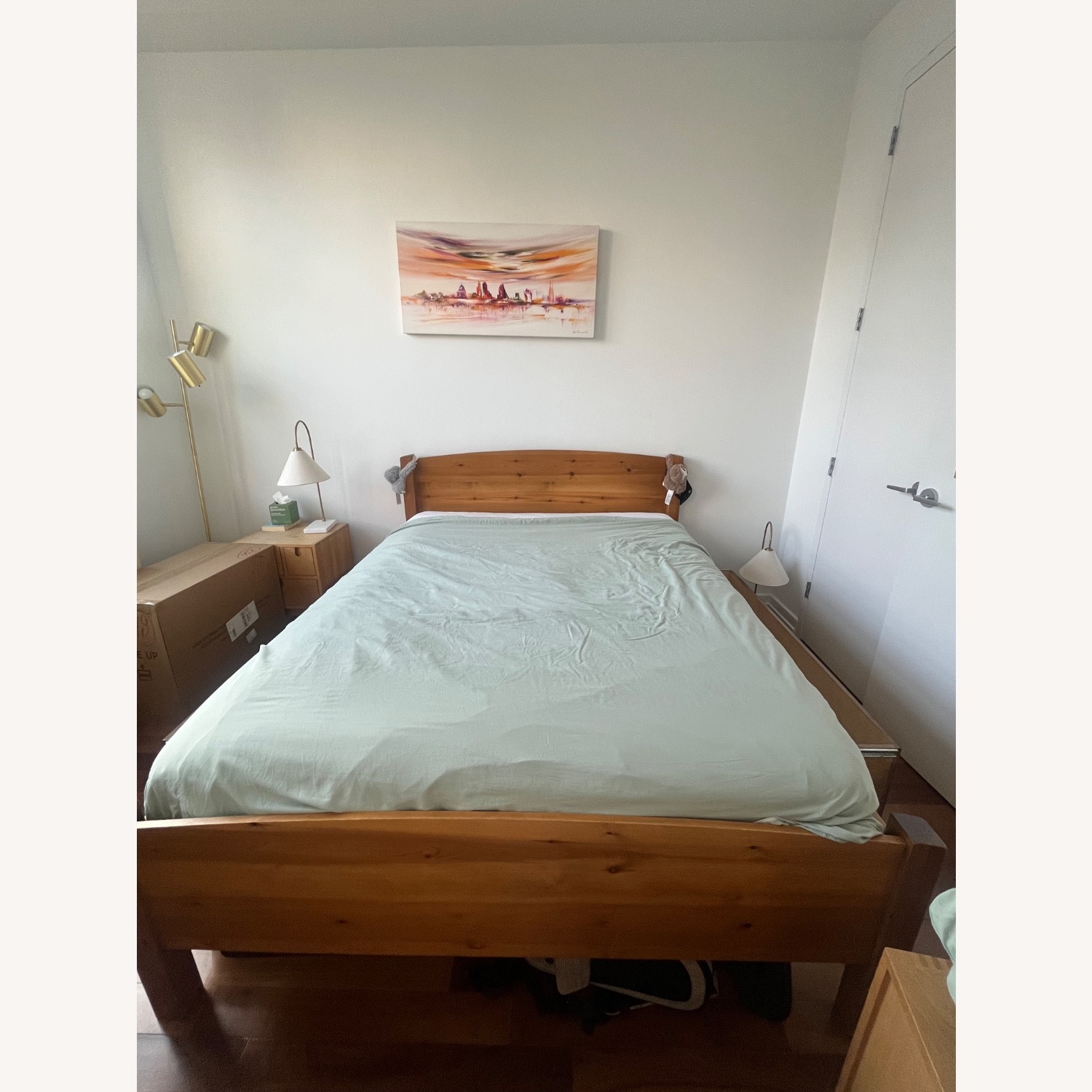 Dark Brown Wood Queen Bed With Storage - image-1