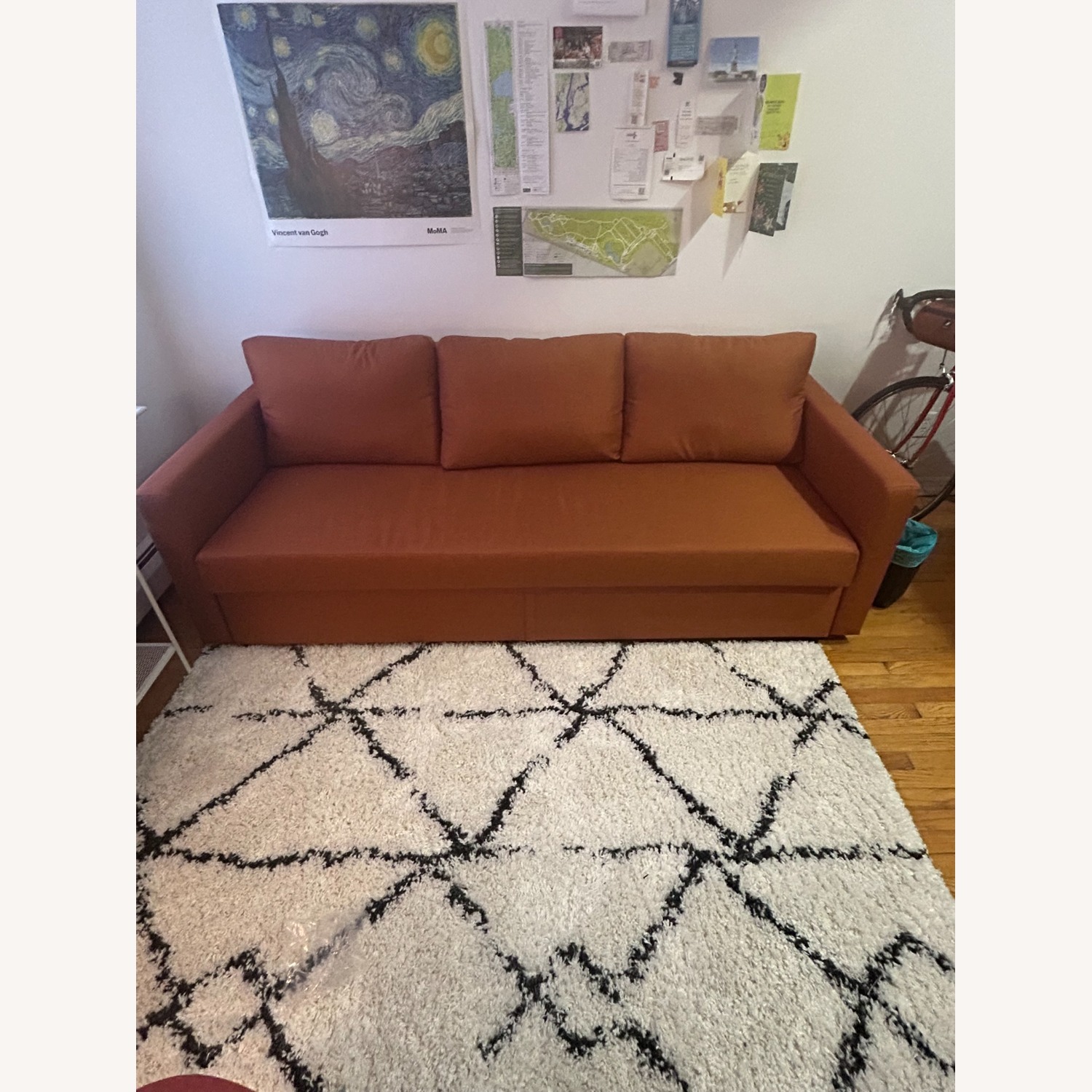 IKEA Friheten Orange Fabric Sleeper Sofa - image-1