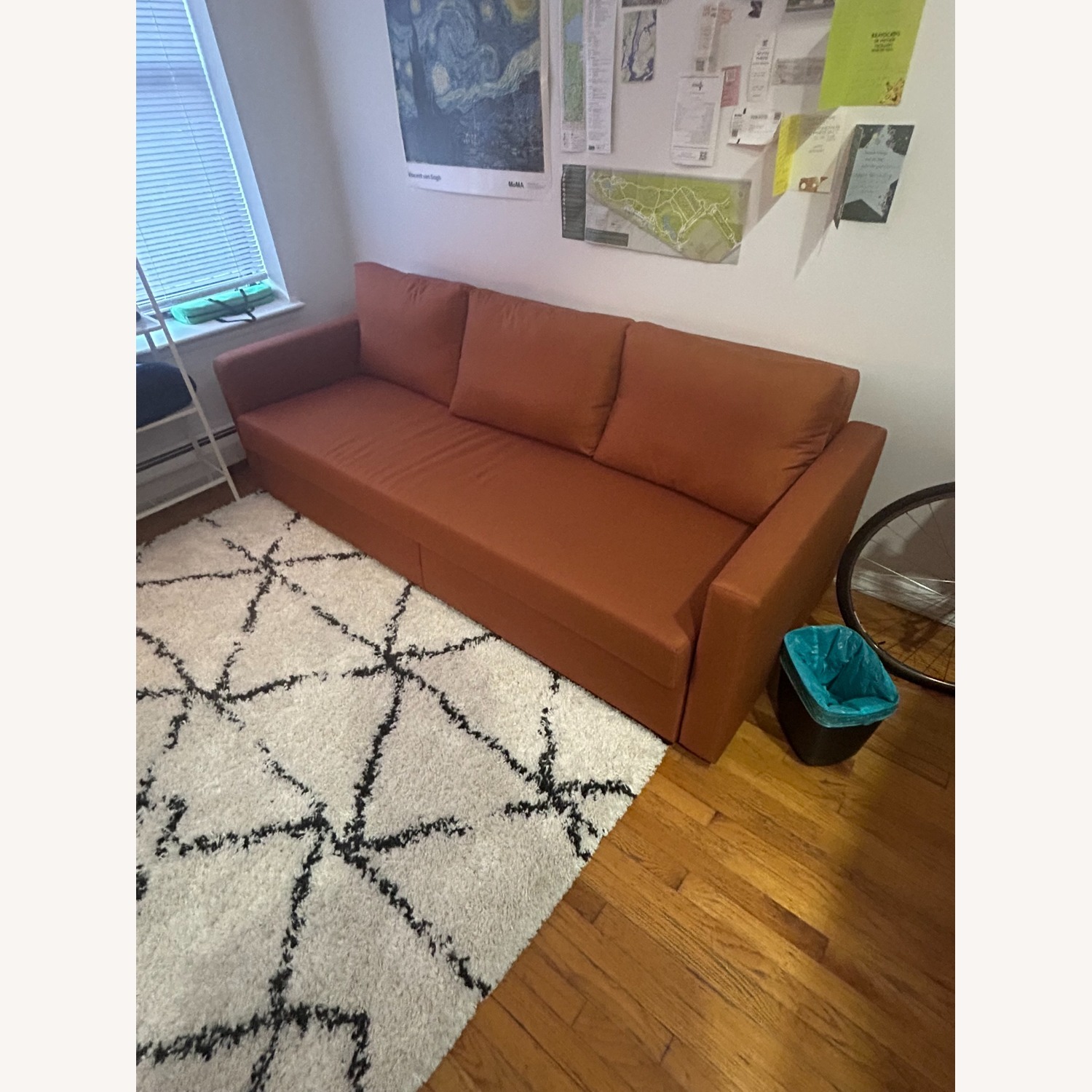 IKEA Friheten Orange Fabric Sleeper Sofa - image-3