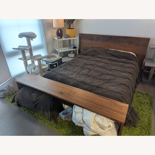 Used Crate & Barrel Atwood Wood Queen Bed for sale on AptDeco