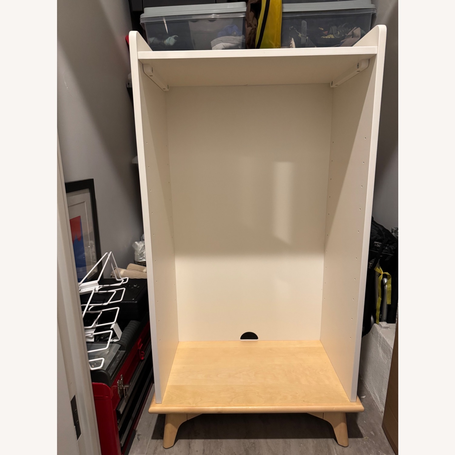 Pottery Barn Sloan Tall White/Natural Bookcase - image-5