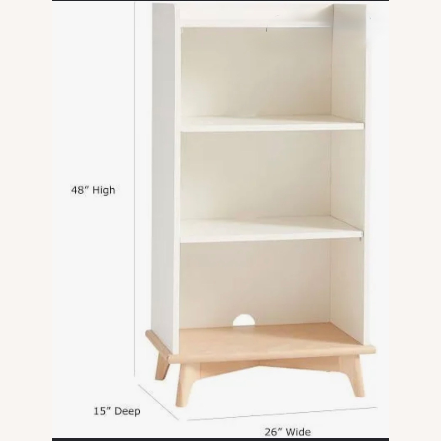 Pottery Barn Sloan Tall White/Natural Bookcase - image-2