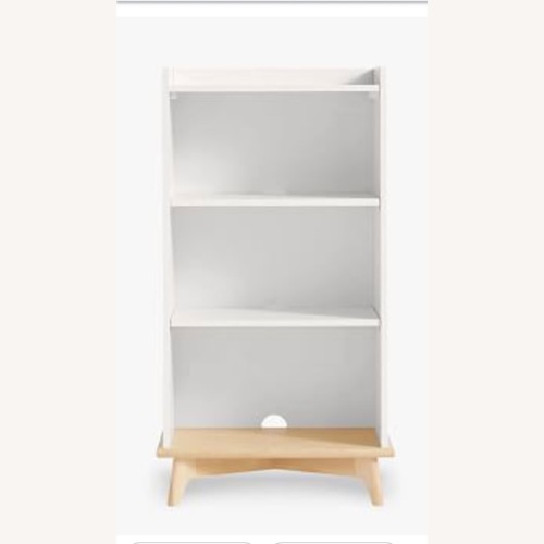 Used Pottery Barn Sloan Tall White/Natural Bookcase for sale on AptDeco