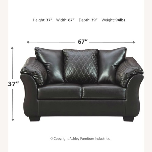Used Coleman Furniture Betrillo Black Leather Loveseat for sale on AptDeco