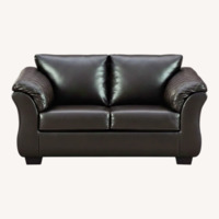 Coleman Furniture Betrillo Black Leather Loveseat