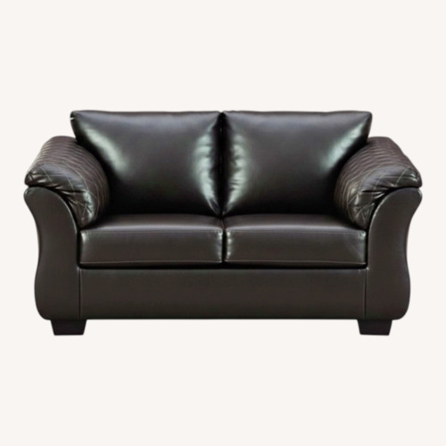Used Coleman Furniture Betrillo Black Leather Loveseat for sale on AptDeco