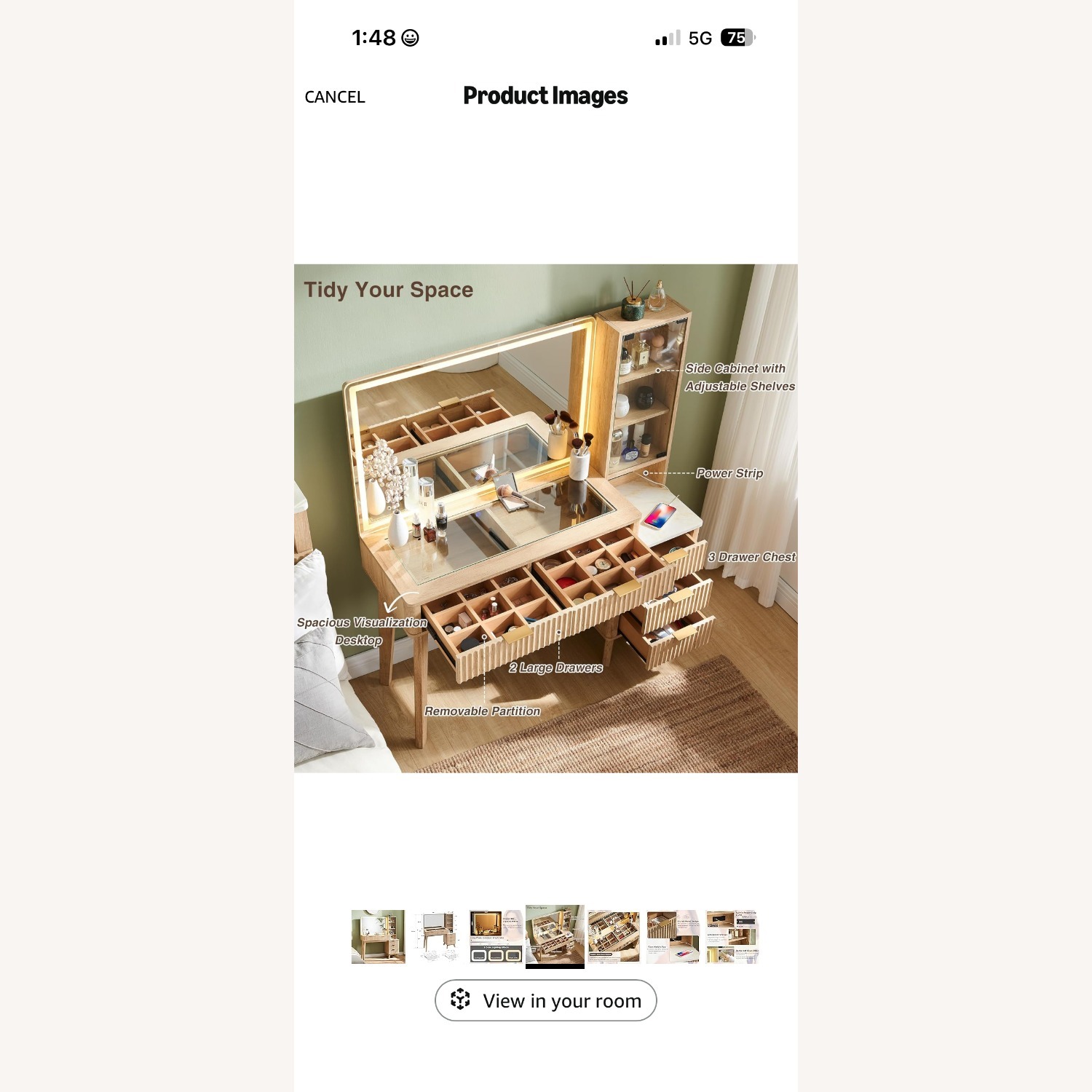 Amazon Light Brown Desk - image-2
