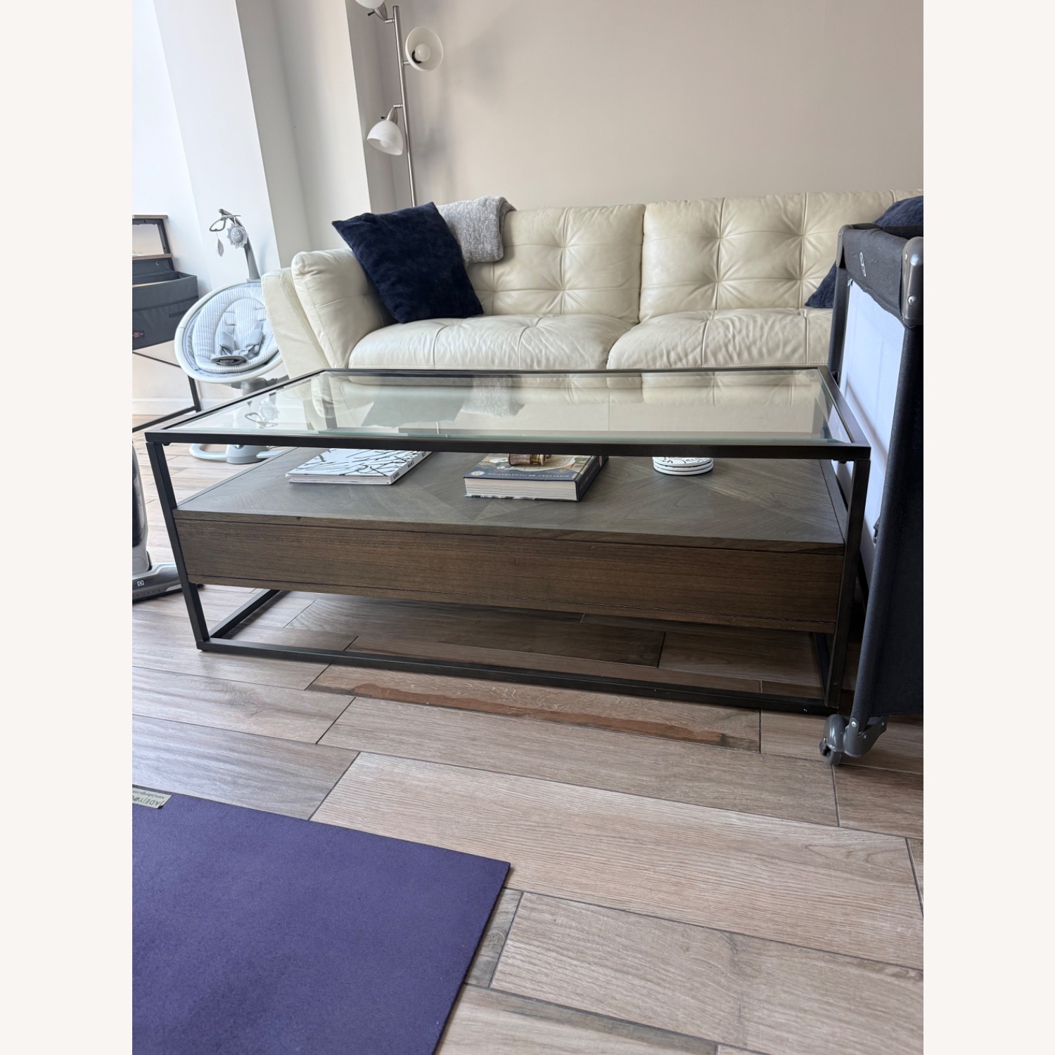 Raymour & Flanigan Dark Brown Coffee Table - image-3