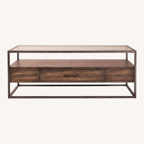 Used Raymour & Flanigan Dark Brown Coffee Table for sale on AptDeco