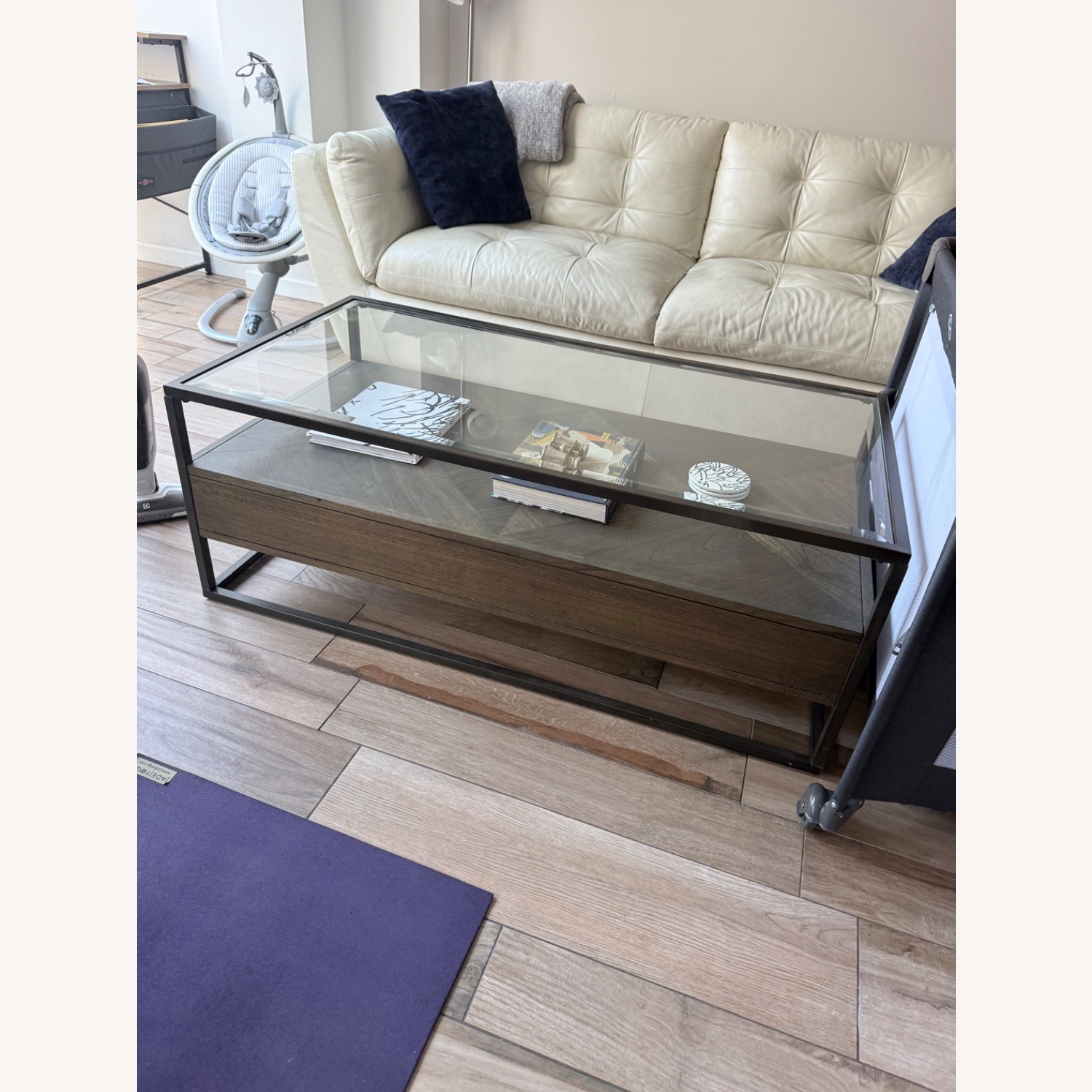 Raymour & Flanigan Dark Brown Coffee Table - image-2