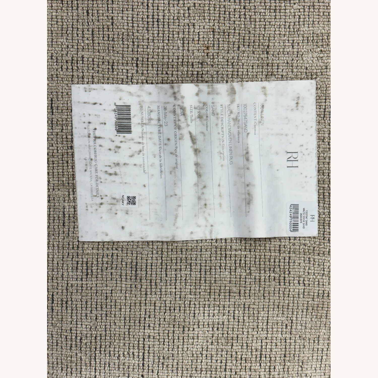 Restoration Hardware Malta Linen Rug – 10' × 14' 100% Linen - image-15