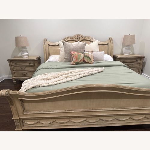 Used Raymour & Flanigan Natural King Bed for sale on AptDeco