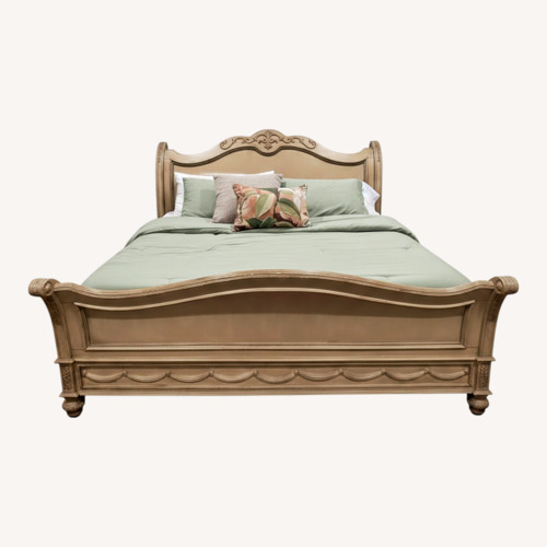 Used Raymour & Flanigan Natural King Bed for sale on AptDeco