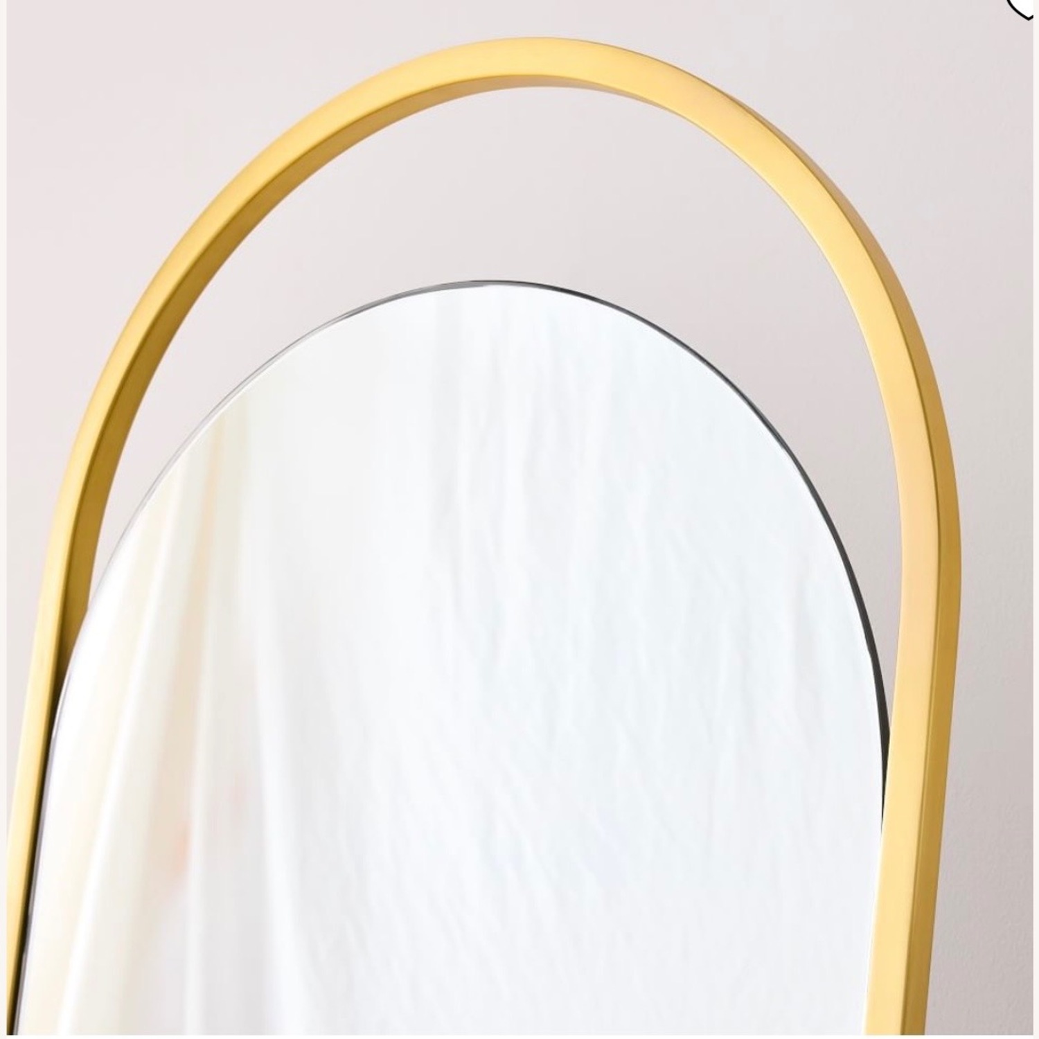 West Elm Folded Ellipse Gold Glass Floor Mirror - image-2