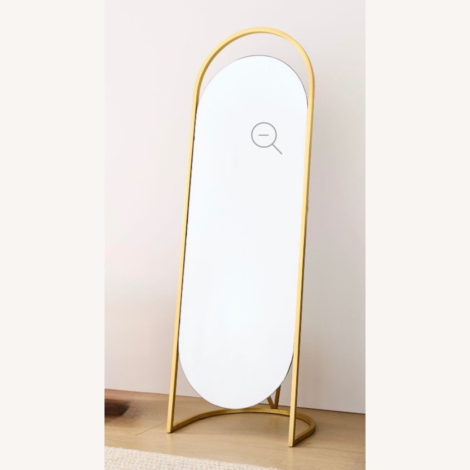 West Elm Folded Ellipse Gold Glass Floor Mirror - image-1