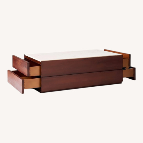 Used West Elm Keegan Dark Brown Wood Coffee Table for sale on AptDeco
