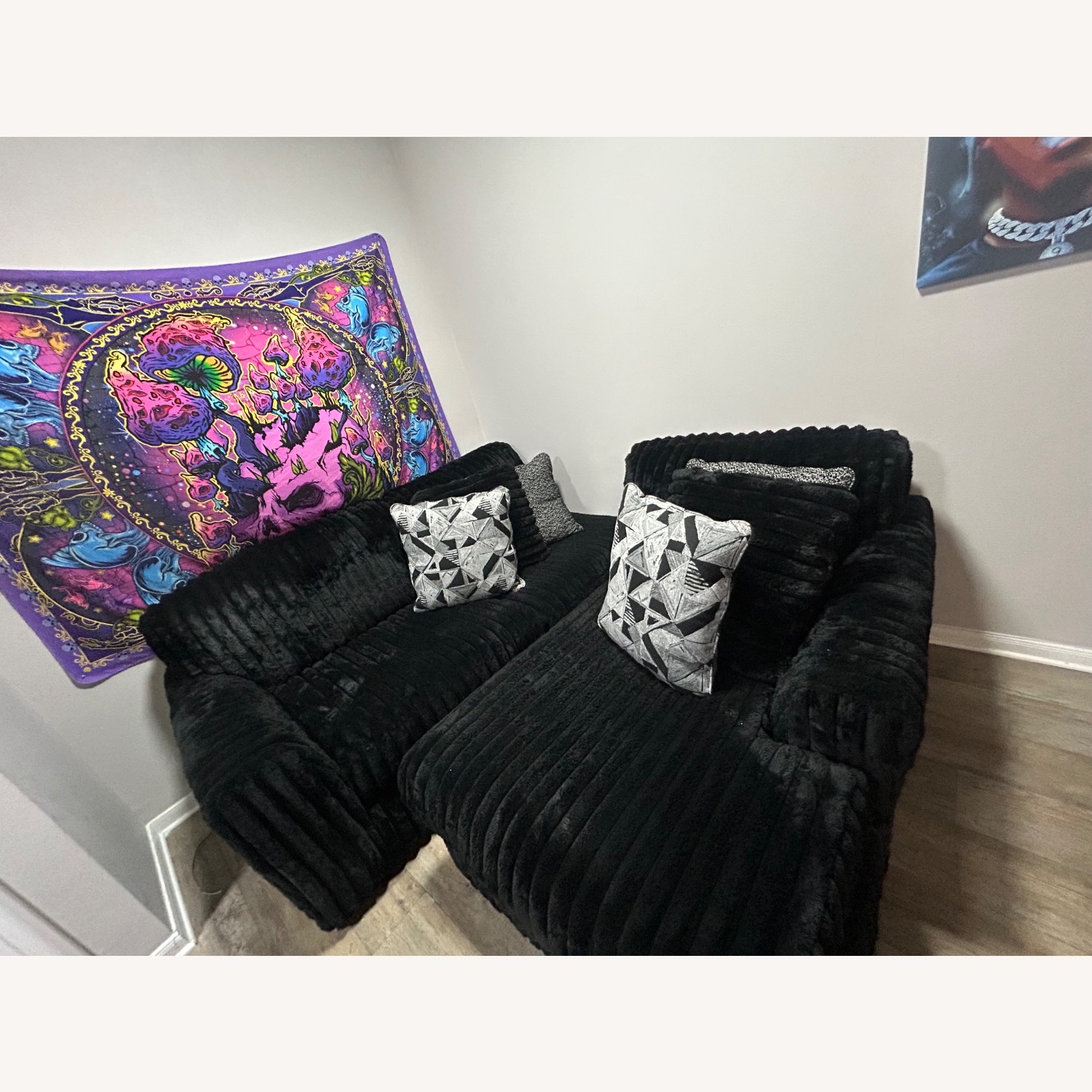 Ashley Furniture Black Fabric 2 Piece Sectional - image-2