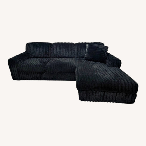 Used Ashley Furniture Black Fabric 2 Piece Sectional for sale on AptDeco