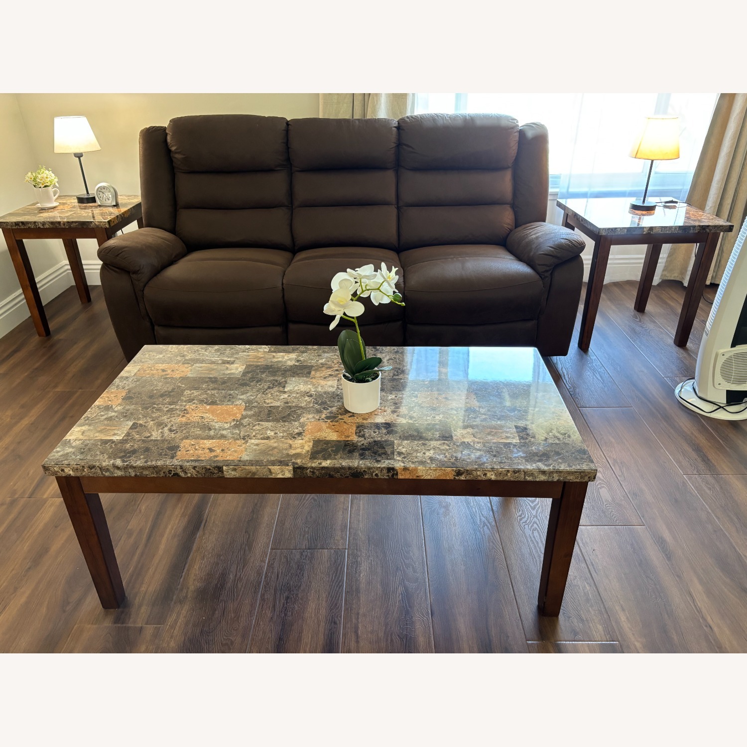 Dark Brown Wood Side Table - image-2