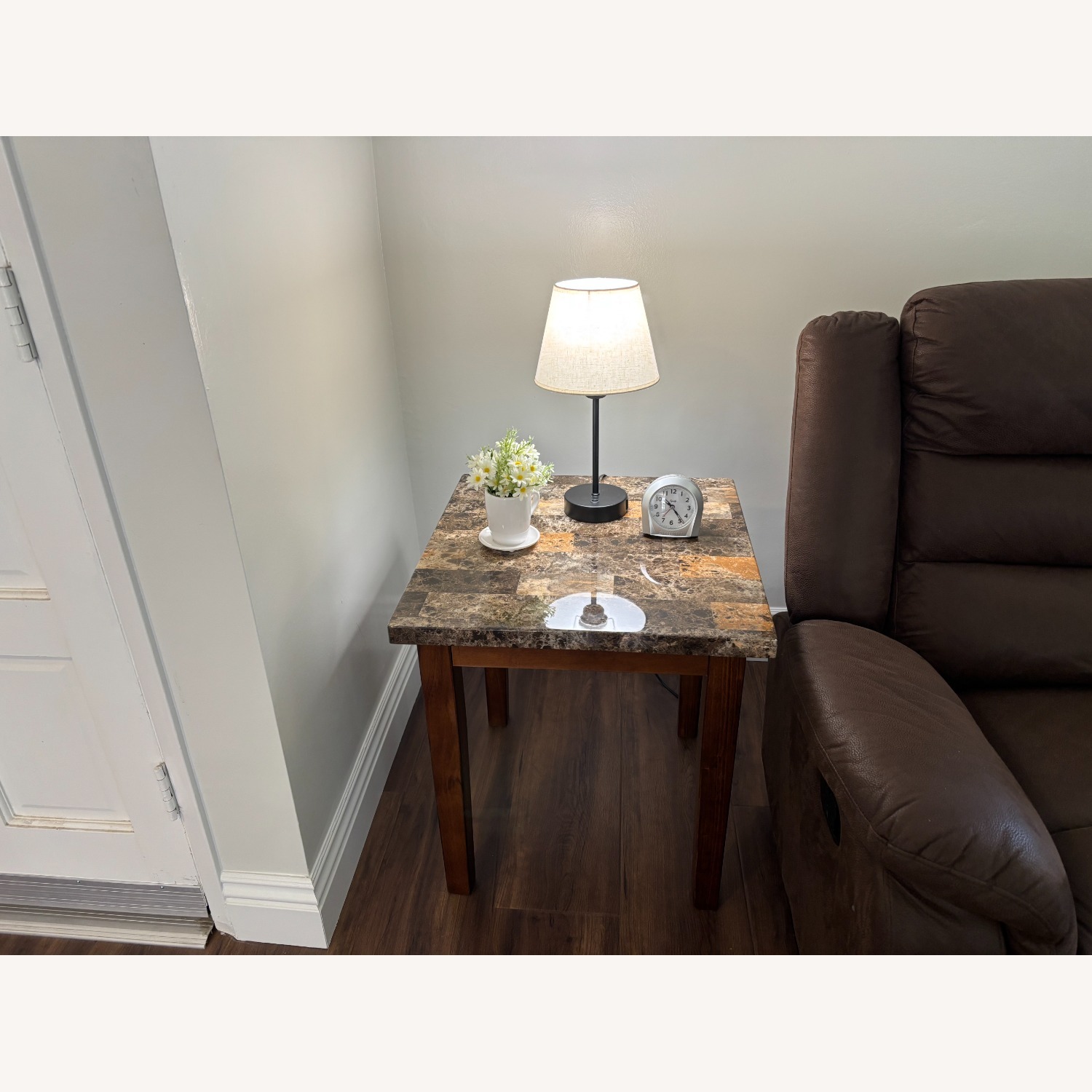 Dark Brown Wood Side Table - image-1