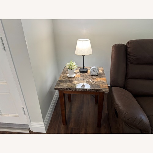Used Dark Brown Wood Side Table for sale on AptDeco