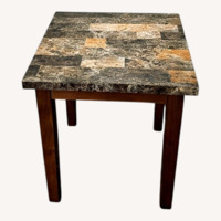 Dark Brown Wood Side Table