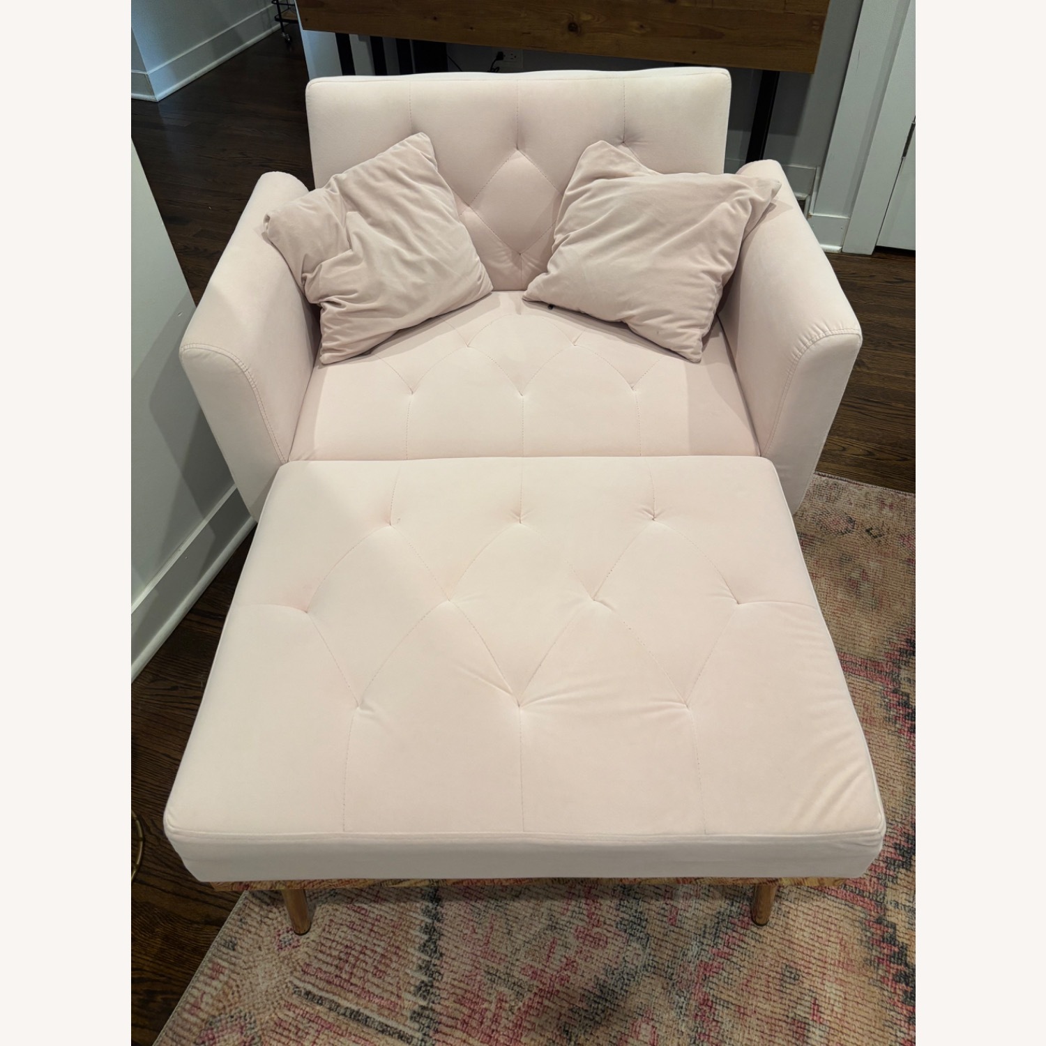 Pink Polyurethane Chaise Lounge - image-1