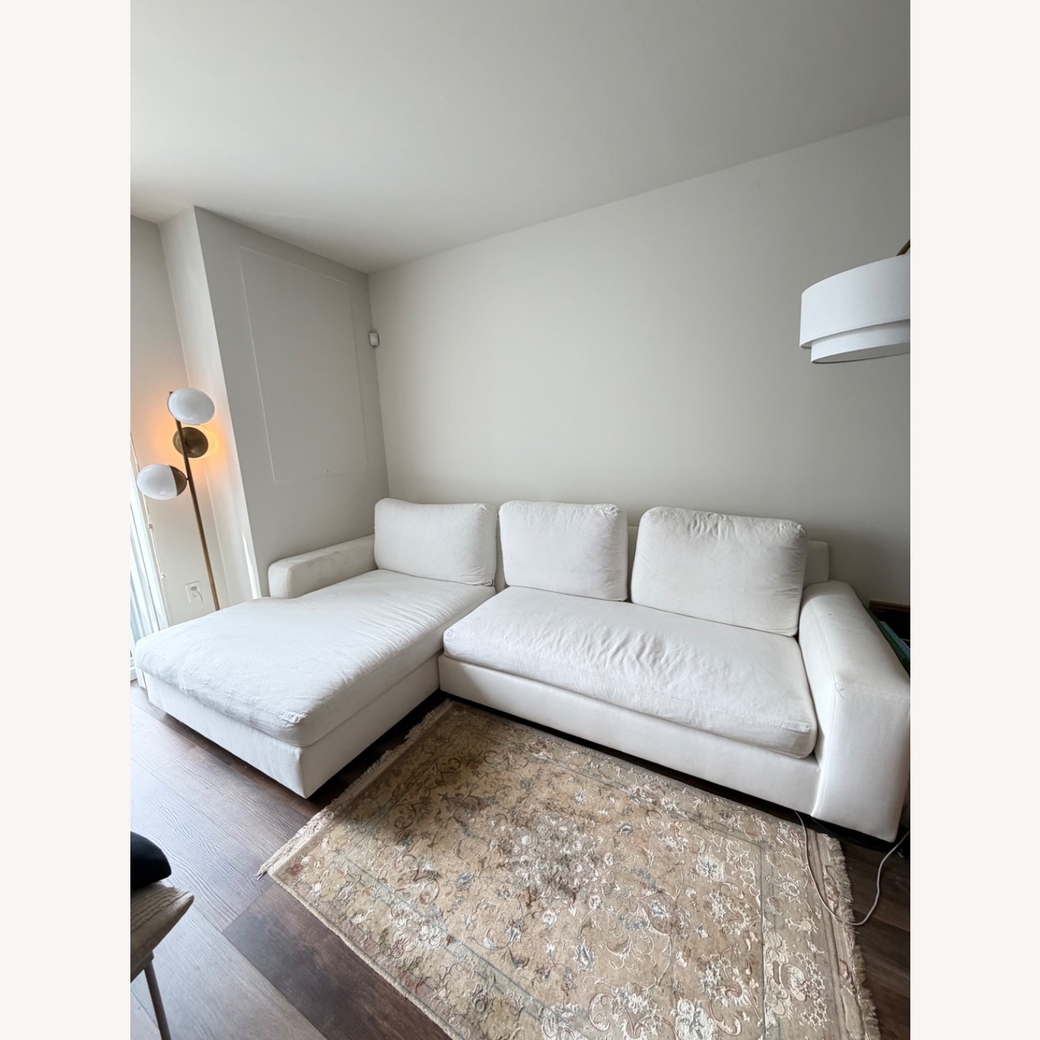 Pottery Barn Big Sur White Fabric 2 Piece Sectional - image-2