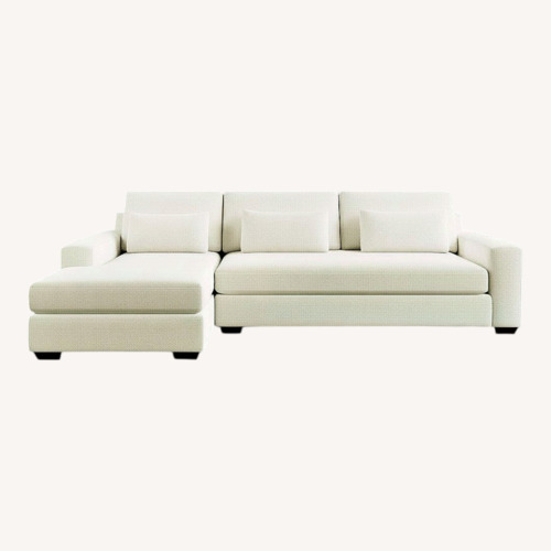Used Pottery Barn Big Sur White Fabric 2 Piece Sectional for sale on AptDeco