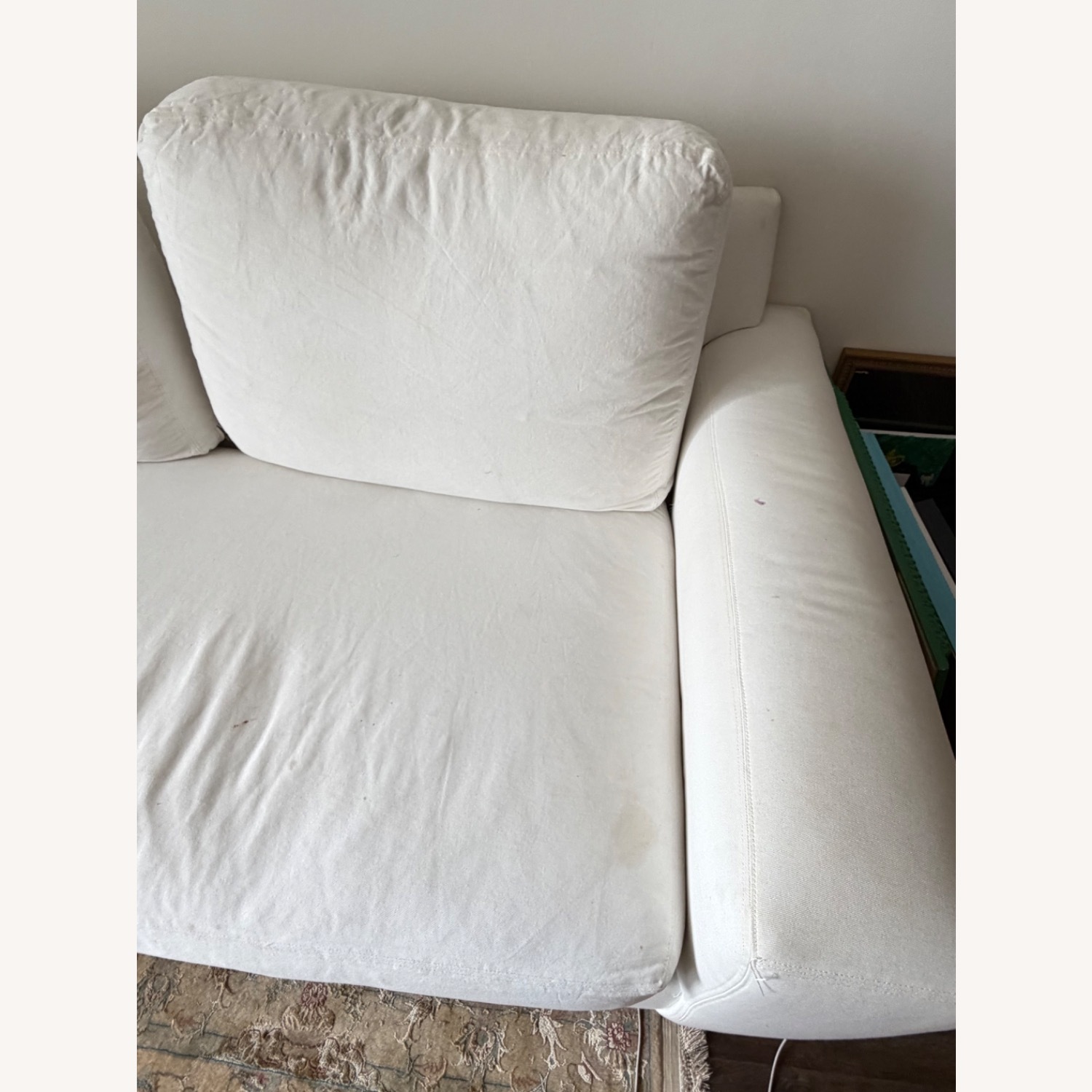 Pottery Barn Big Sur White Fabric 2 Piece Sectional - image-3