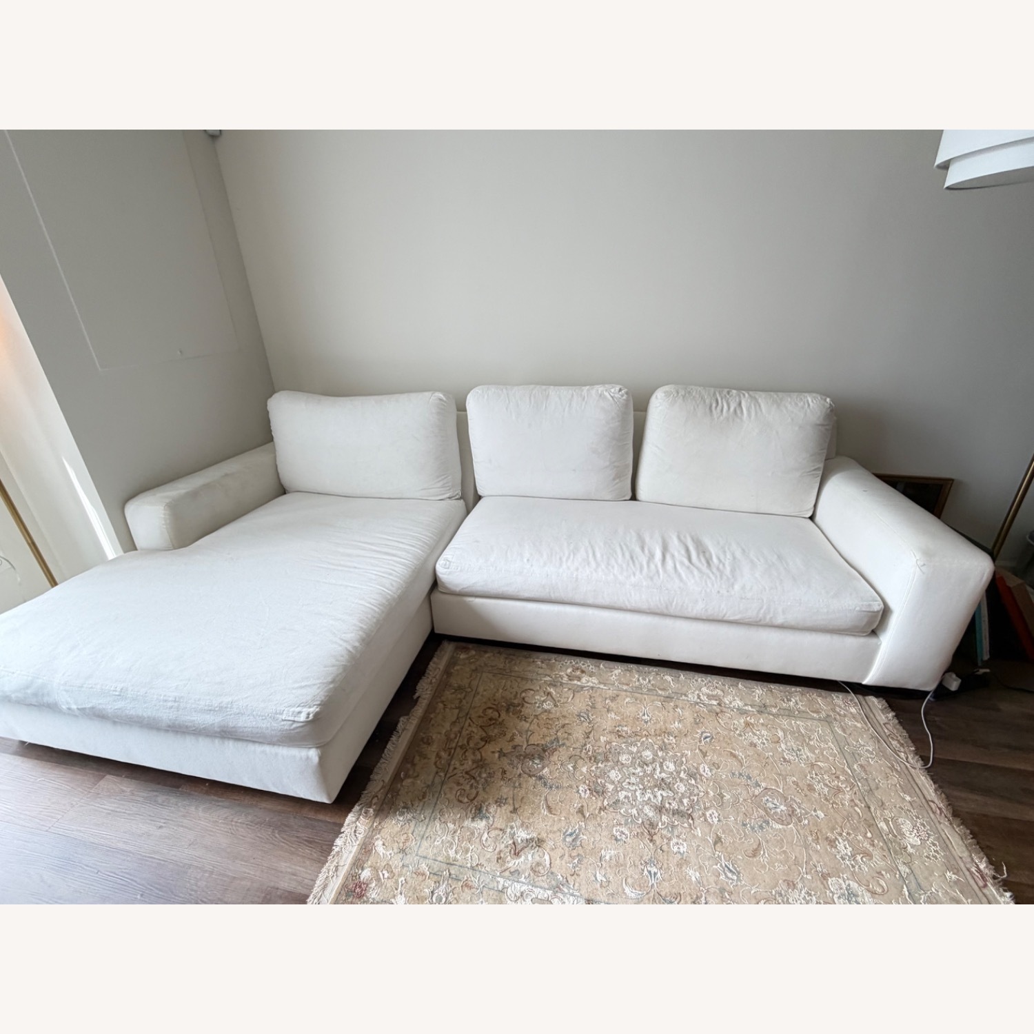 Pottery Barn Big Sur White Fabric 2 Piece Sectional - image-1