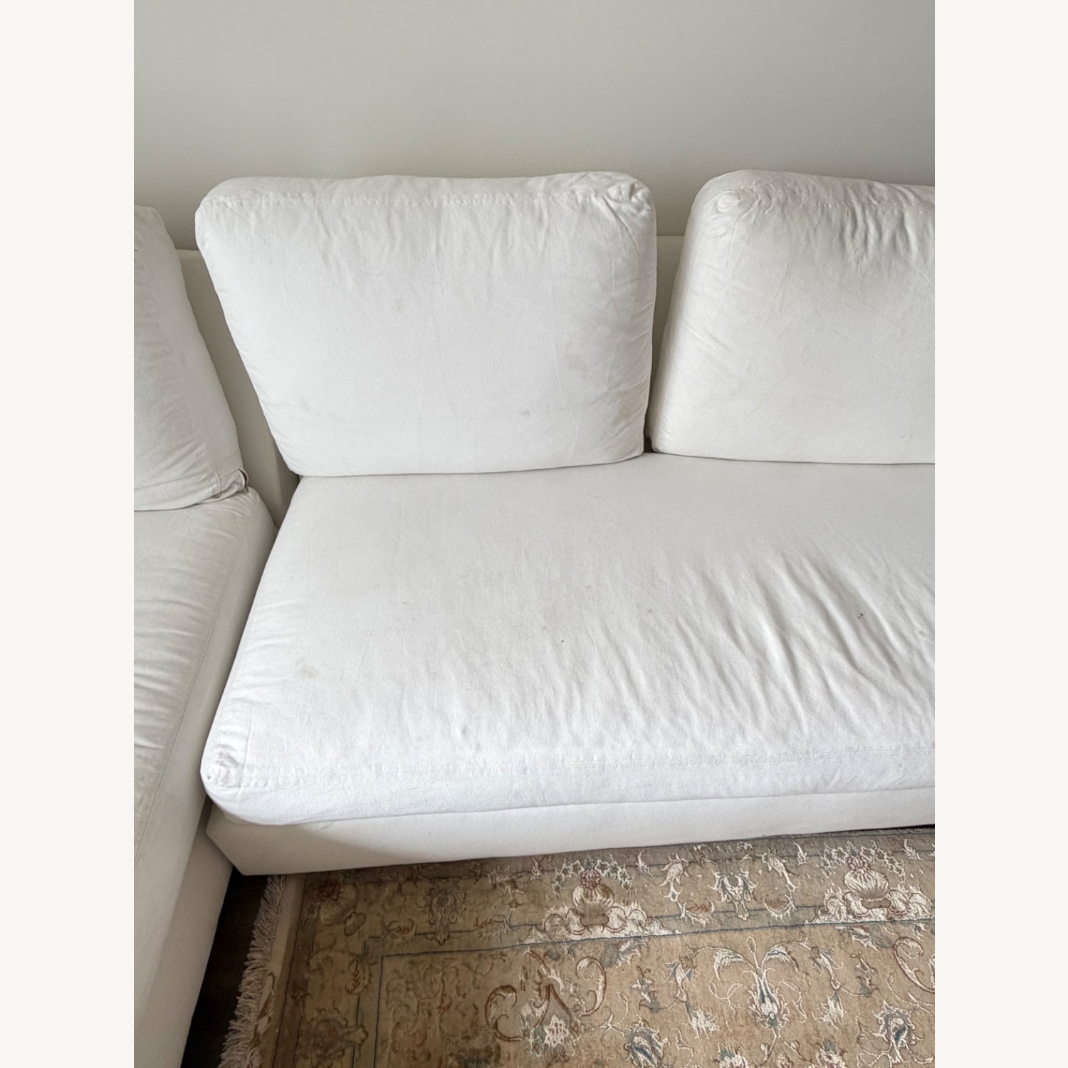 Pottery Barn Big Sur White Fabric 2 Piece Sectional - image-4