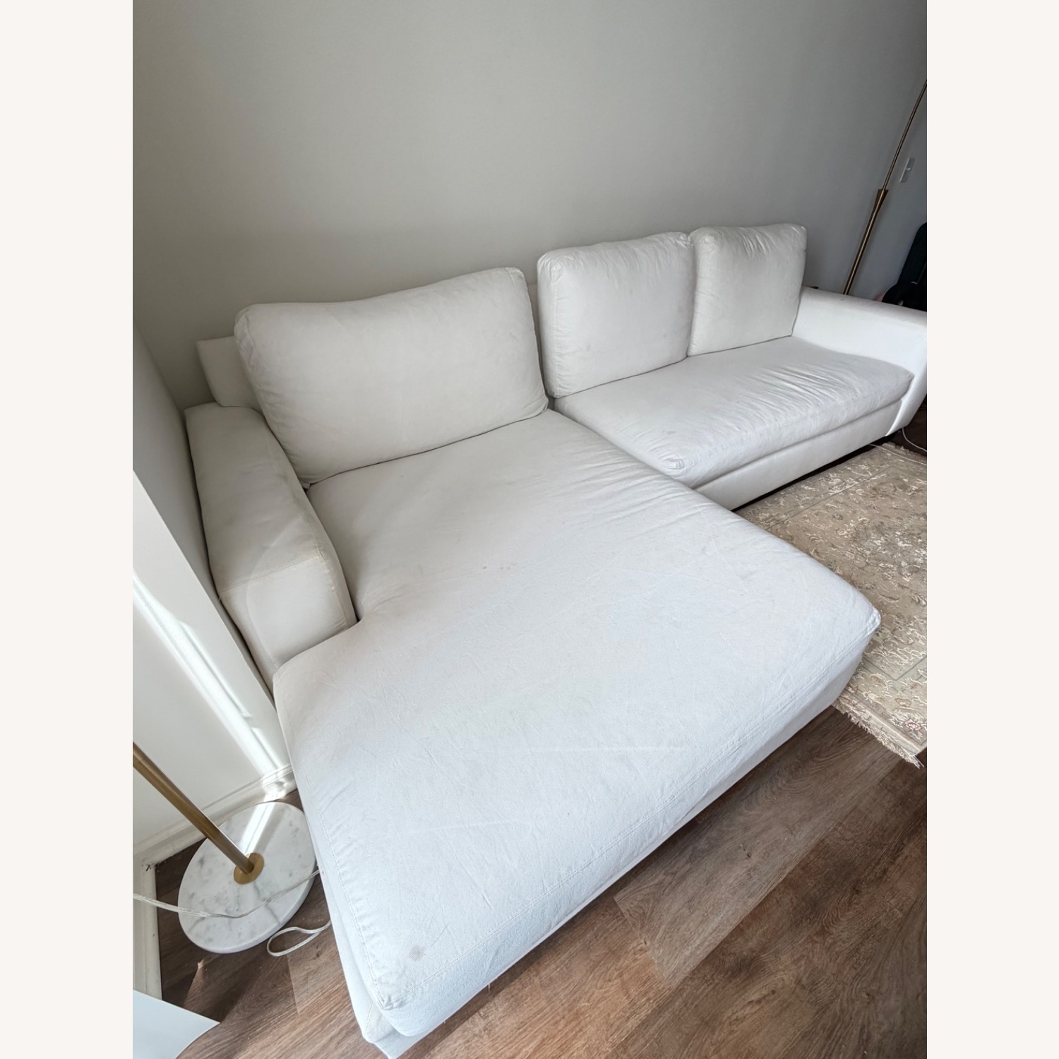 Pottery Barn Big Sur White Fabric 2 Piece Sectional - image-7