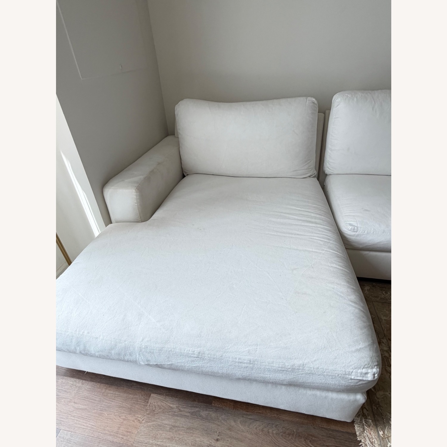 Pottery Barn Big Sur White Fabric 2 Piece Sectional - image-6