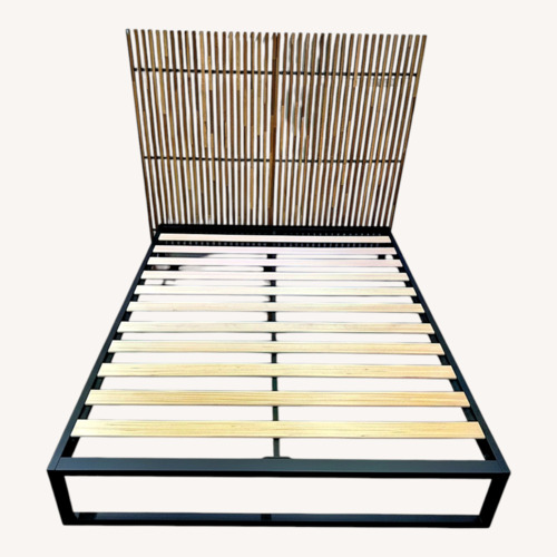Used Black Metal Queen Bed Frame for sale on AptDeco