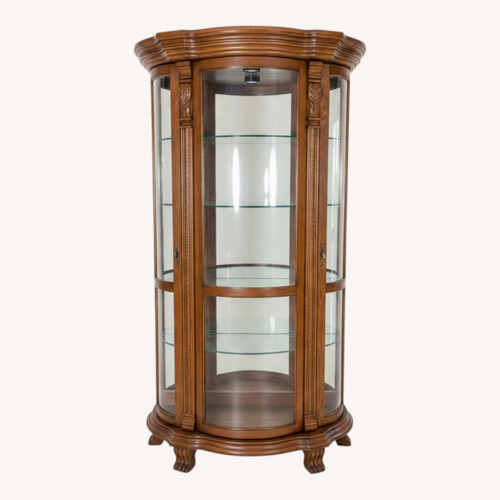 Used Bassett Empire Style Natural Wood Wall Unit for sale on AptDeco