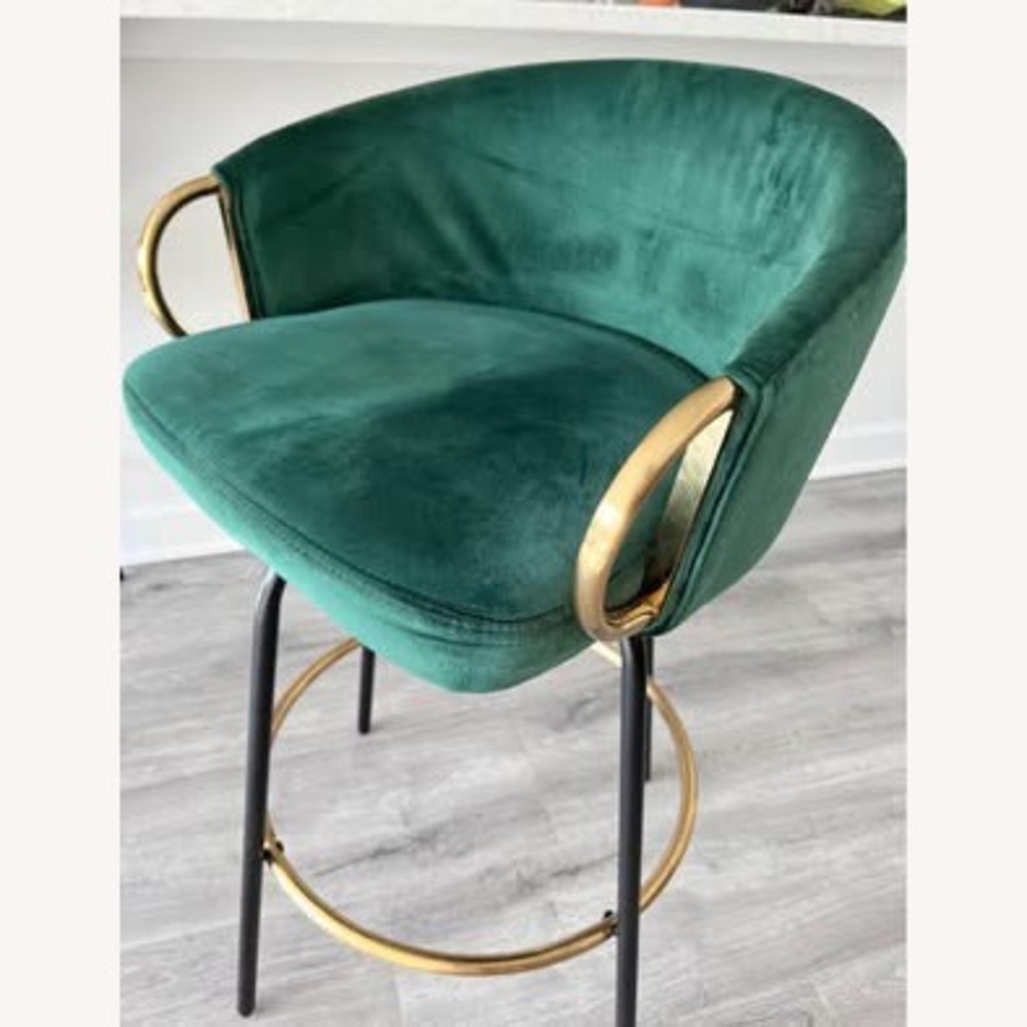 Houzz Green Microsuede Stools - image-3