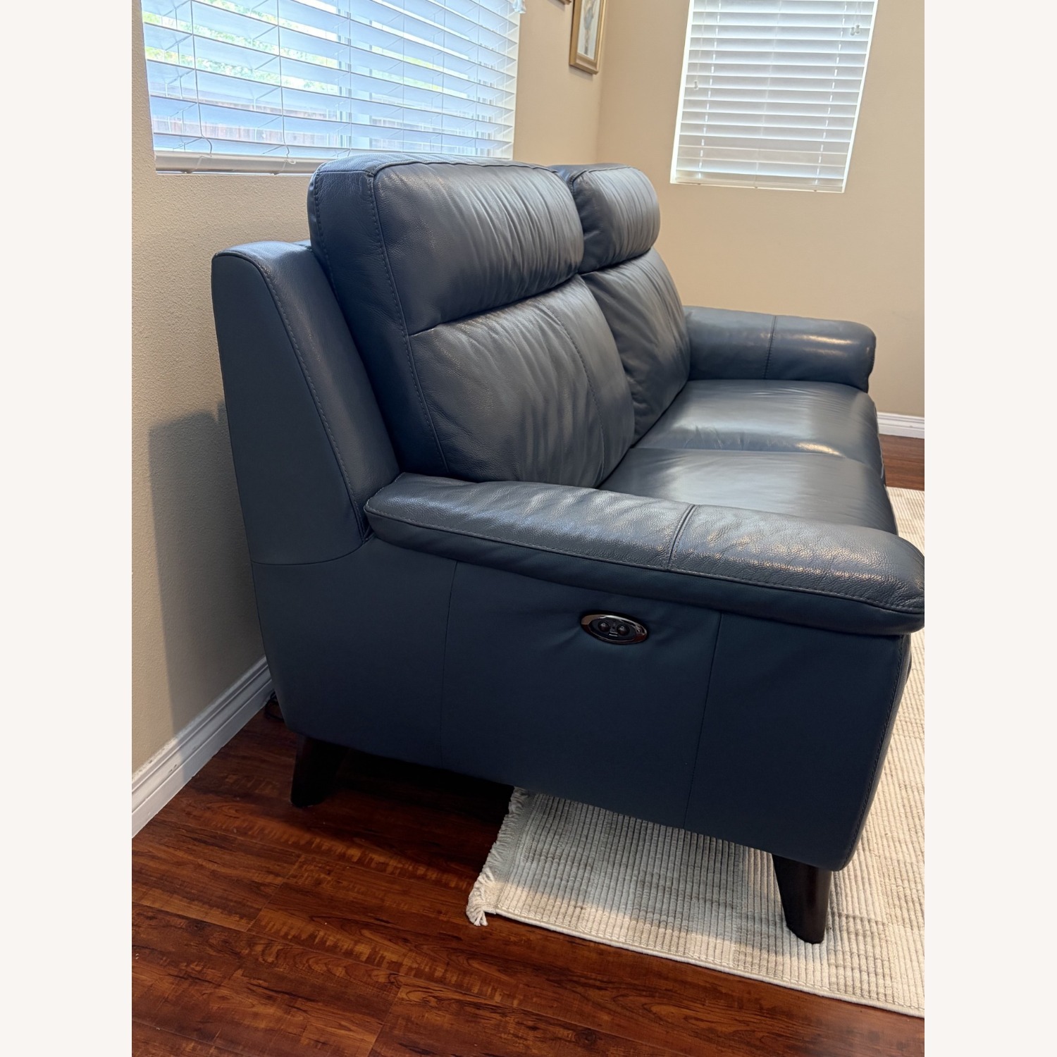Moana Blue Leather Power Dual Reclining Sofa  - image-2