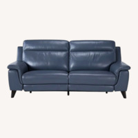 Moana Blue Leather Power Dual Reclining Sofa 