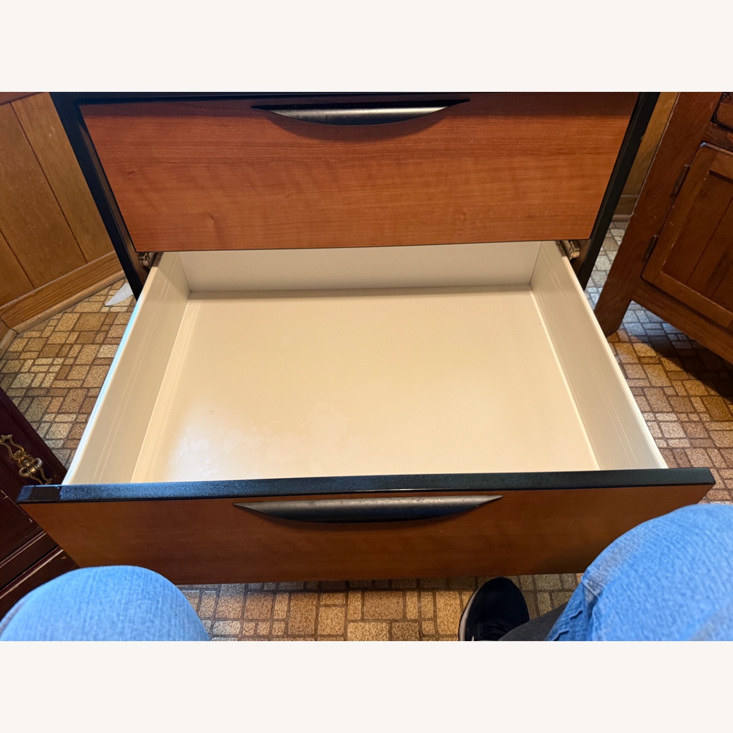 Mcm Natural Wood Veneer Nightstand - image-6
