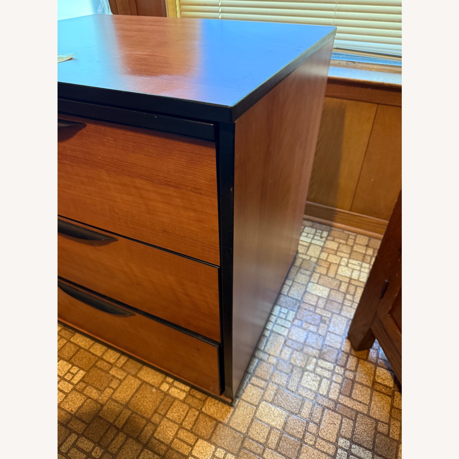 Mcm Natural Wood Veneer Nightstand - image-3