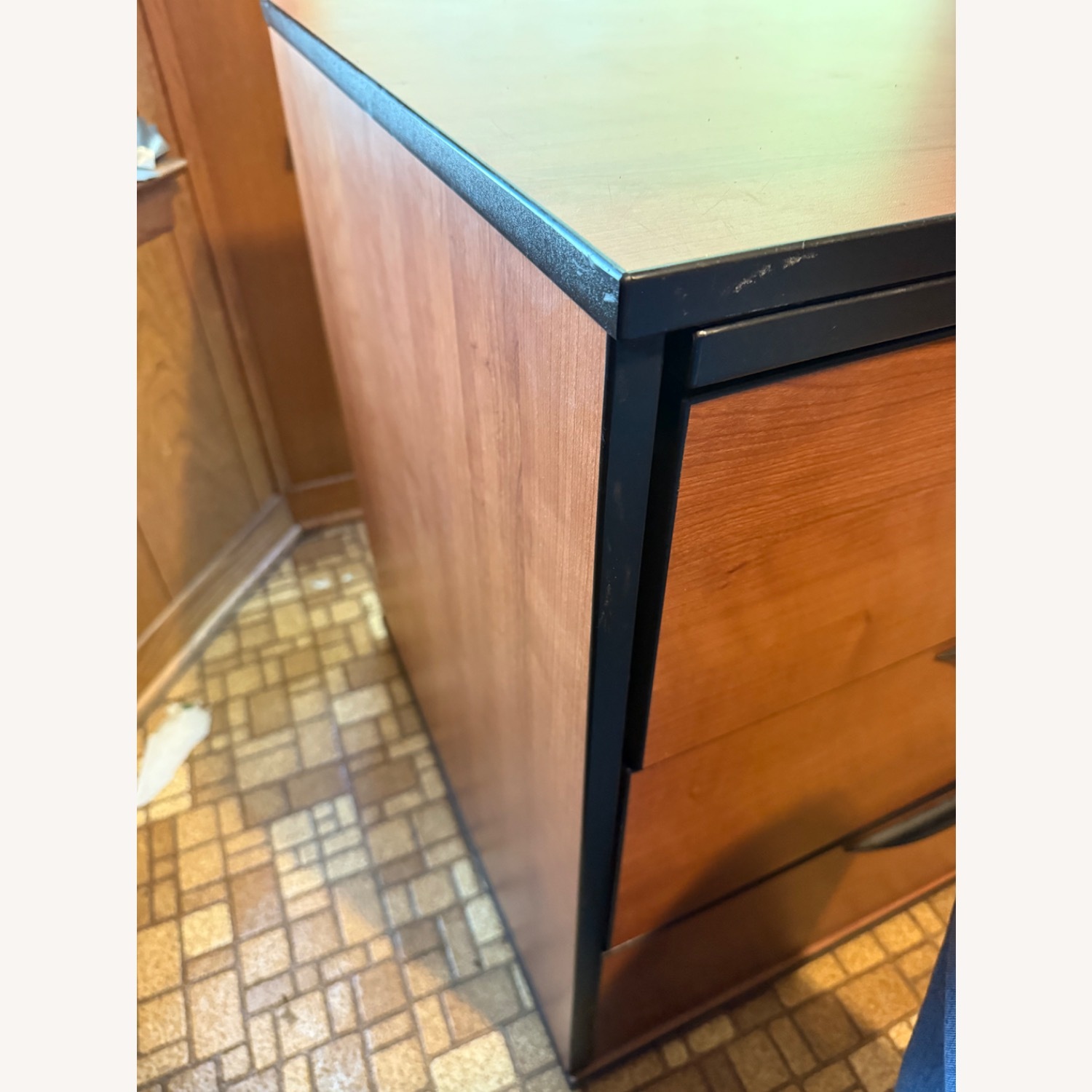 Mcm Natural Wood Veneer Nightstand - image-4