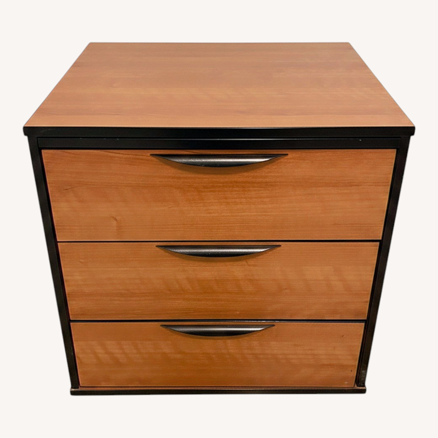 Mcm Natural Wood Veneer Nightstand - image-0
