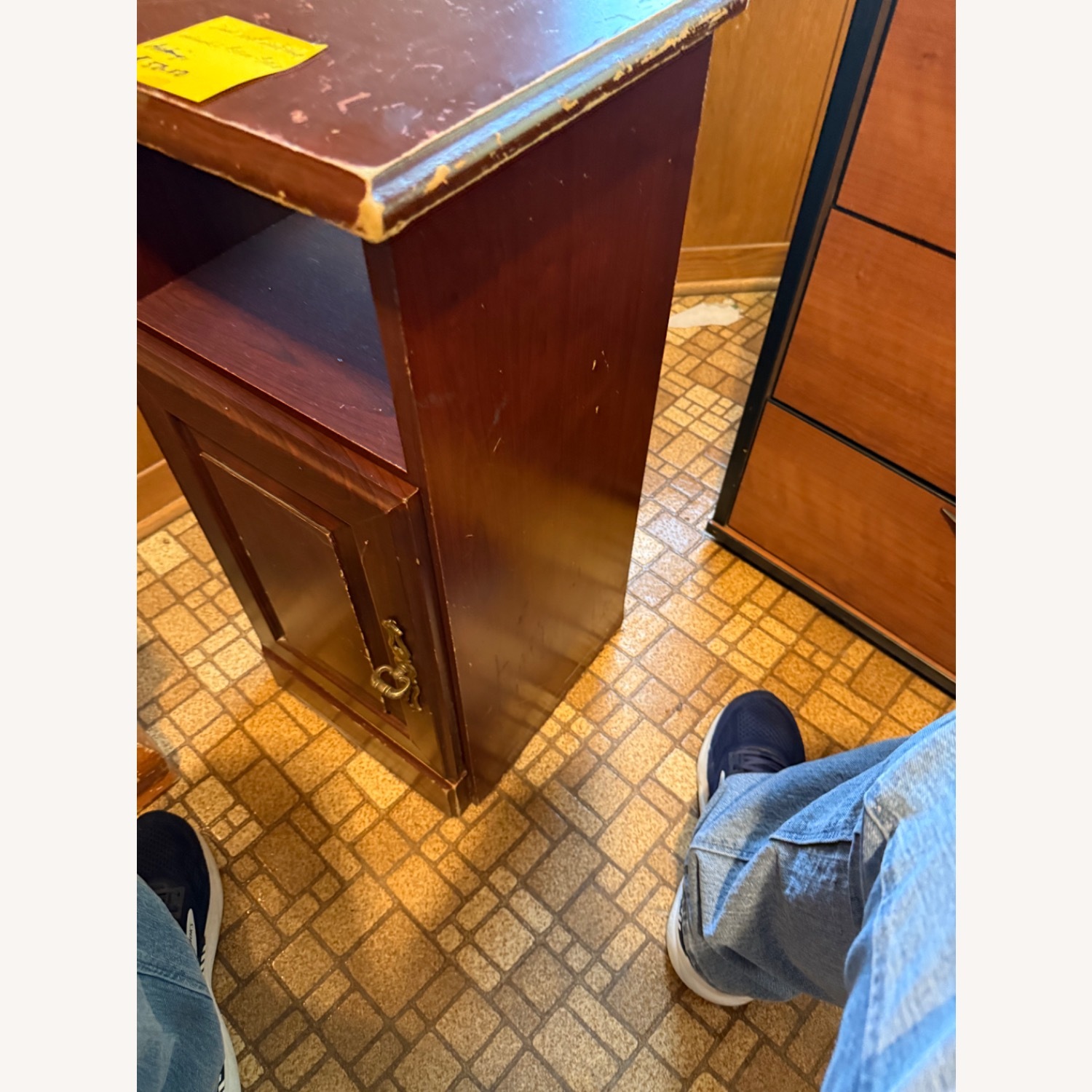 Dark Brown Wood Nightstand - image-3