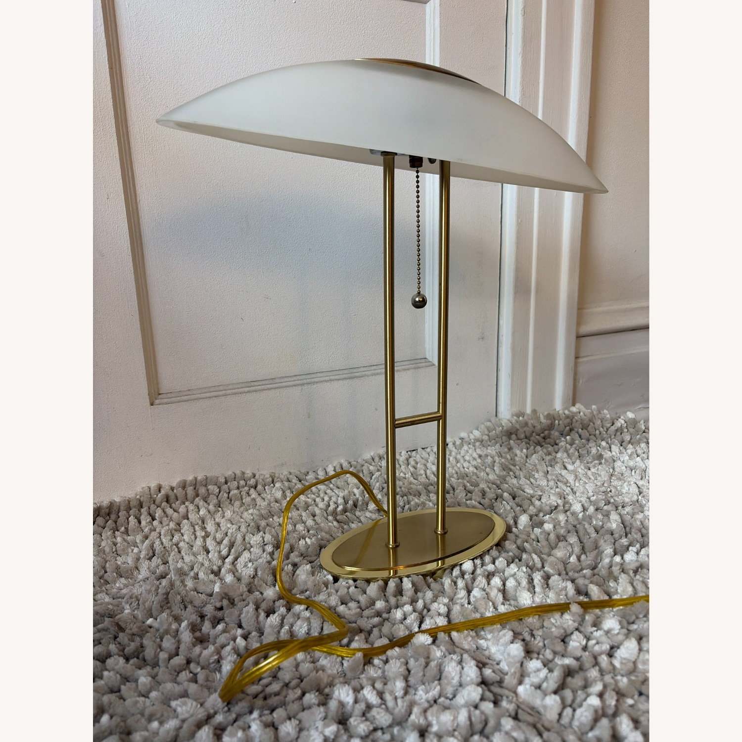 Postmodern Brass Finish Mushroom Lamp/Vintage 80s  - image-3