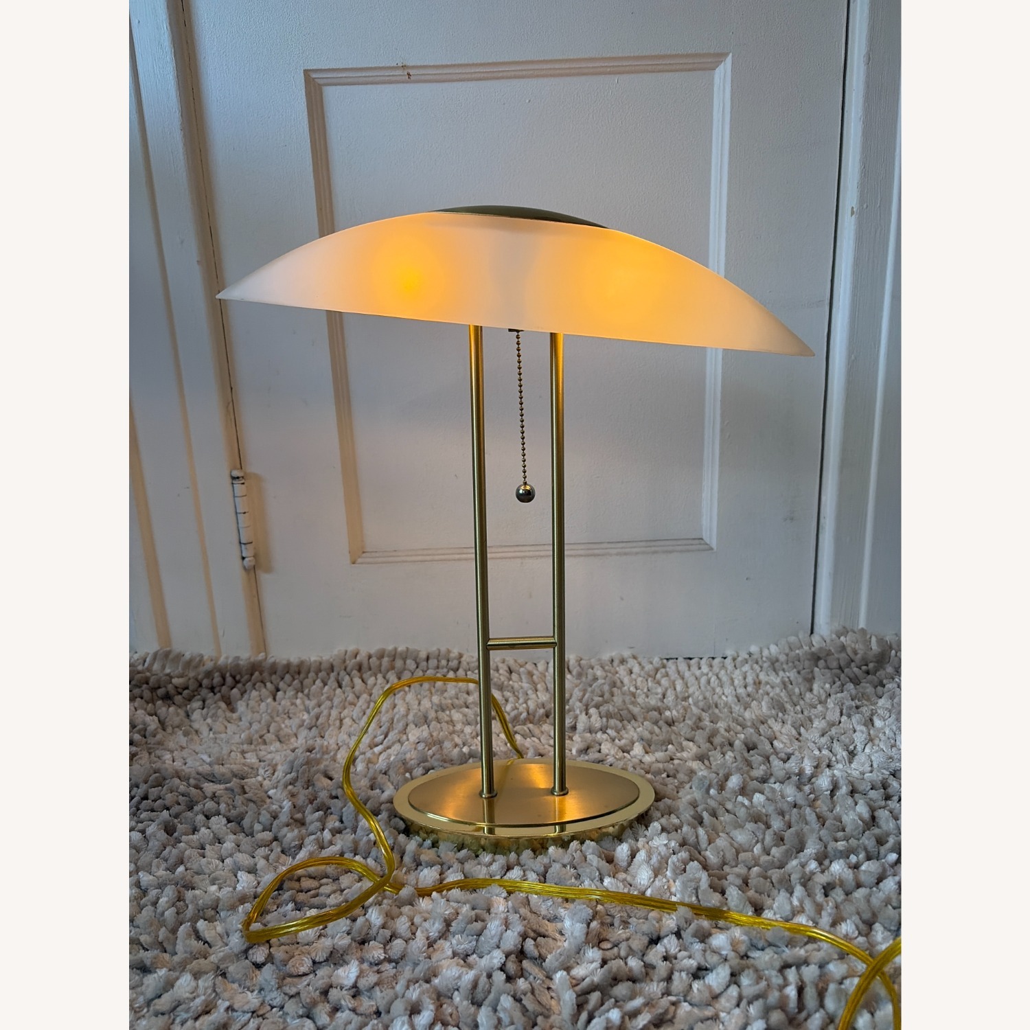 Postmodern Brass Finish Mushroom Lamp/Vintage 80s  - image-10