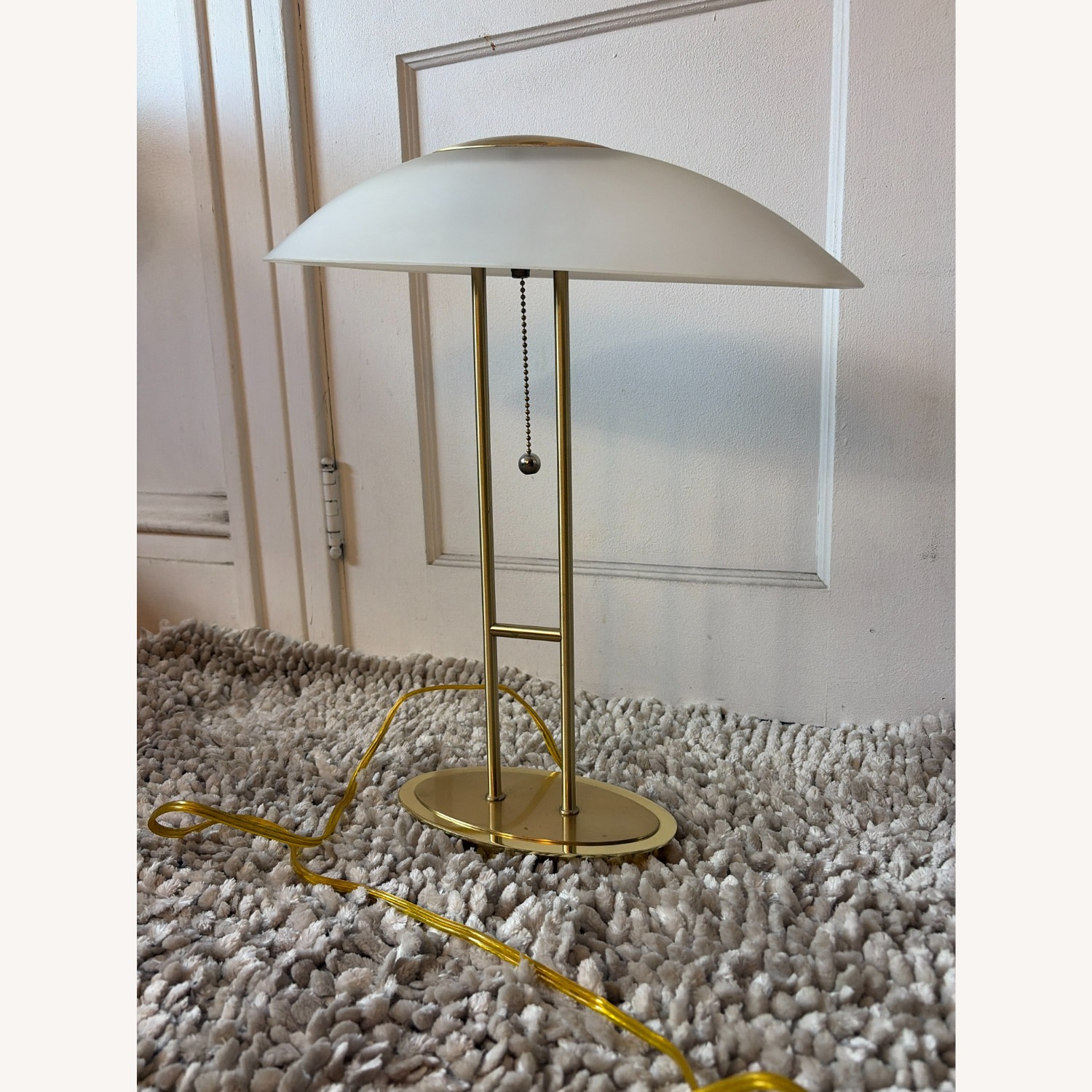 Postmodern Brass Finish Mushroom Lamp/Vintage 80s  - image-2