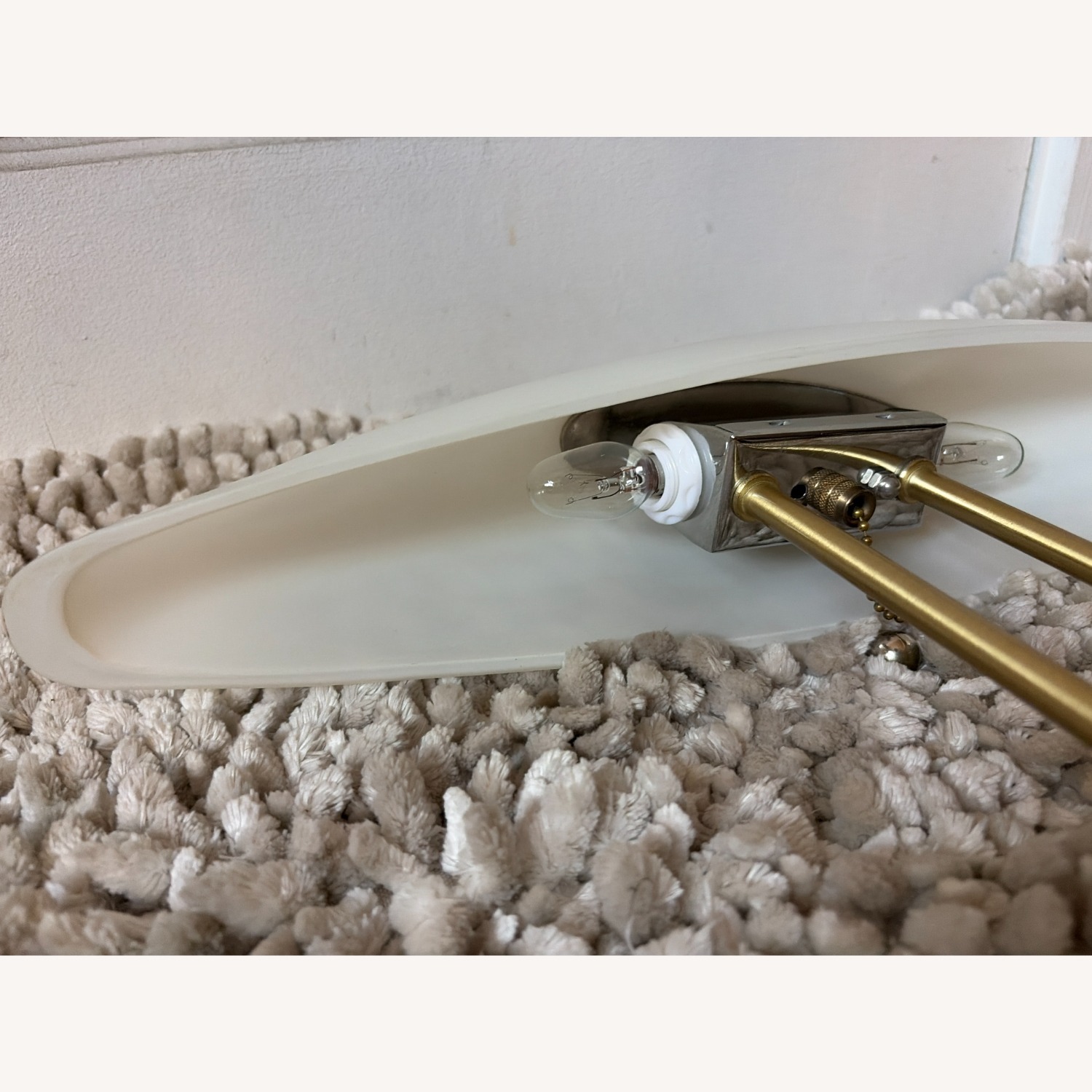 Postmodern Brass Finish Mushroom Lamp/Vintage 80s  - image-7
